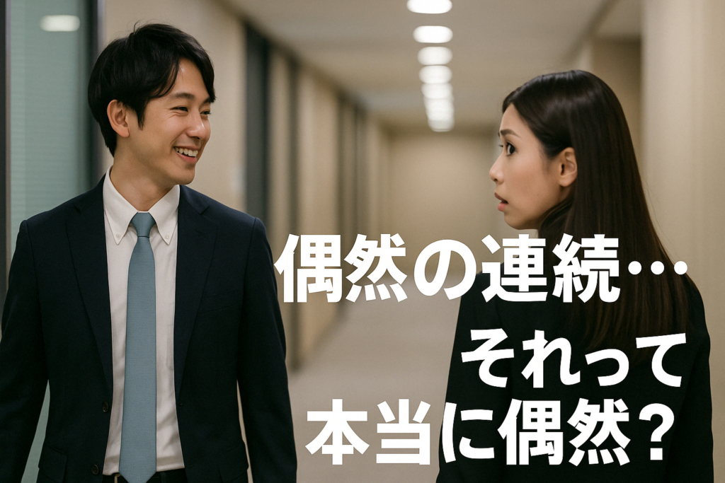 会社の奥手男子の脈ありサインで偶然社内で会う