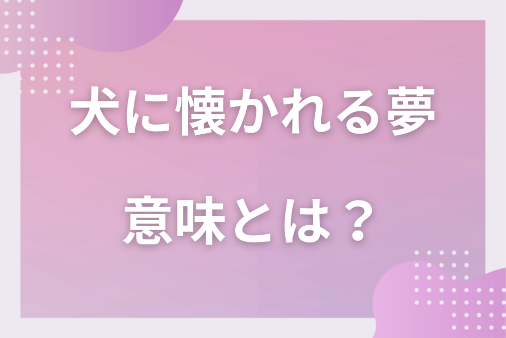 【夢占い】犬に懐かれる夢の意味とは?状況別の深層心理や良い夢や悪い夢かを解説
